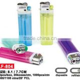cheap bulk flint lighter with five semi-transparent colors,white head,77mm,80mm