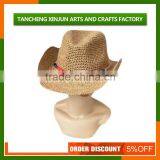 Handmade Natural Cheap Mens Straw Hats With Black Band thumbnail-3