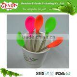 Colorful lovely design silicone dessert spoon for western