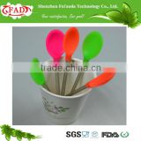 Colorful lovely design silicone dessert spoon for western