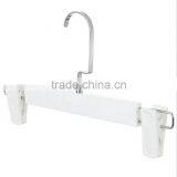 Square Hook White Plastic Skirt/Pant Hanger With Adjustable Clips thumbnail-1