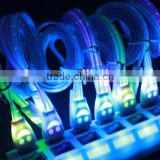 Smile face led light retractable usb data line , led light usb charging data line, usb data charger cable