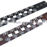 Cool Rock Leather Skull Bracelet Button Adjustable thumbnail-2