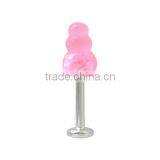 Surgical Steel Acrylic Body Piercing Jewelry Penis Labret Ring thumbnail-1