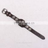 New Trend Fashion Jewelry Top Popular Punk Skull Head Leather Bracelet for Man Hip Pop 2015 China Yiwu thumbnail-3