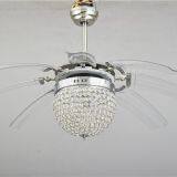 110-240v 70w AC DC Motor 42'' Crystal Retractable Ceiling Fan With Lights thumbnail-4