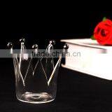 Wholesale New Design and High Quality for Home and Wedding Decorative Crown Glass Candle Holder thumbnail-6