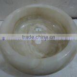 The Most Beautiful& Best Quality PURE WHITE ONYX ROUND TYRE SHAPED SINKS AND BASINS thumbnail-3