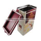 High Quality Airtight Rectangular Coffee Tin Can With Lid thumbnail-3