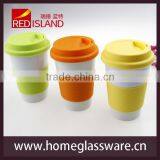 CERAMIC TRAVEL COFFEE CUP WITH SILICONE LID & SLEEVE thumbnail-3