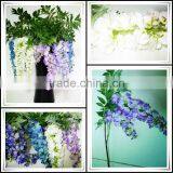 Fine Silk Long Stem 3 Branches Wisteria Wedding Party Hotel Ornament Flower Vine thumbnail-2