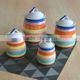 4pcs Stoneware Canister Set With Hand Painting thumbnail-1