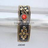 Metal Mosaic Bracelet on Brass Base With Black Base thumbnail-1