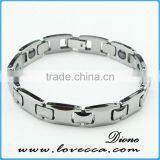 Large Heavy Black Silver Link Bangle Chain Men's Tungsten Bracelet thumbnail-4
