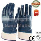NMSAFETY Heavy Duty Nitrile Working Gloves Dark Bule Industrial Nitrile Glove Oil Resistant thumbnail-1
