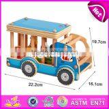 2017 New Design Funny Children Wooden Toy Trucks and Trailers With 4 Small Cars W04A339 thumbnail-5