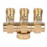 Brass 3 Way Hose Connector With Valve thumbnail-1