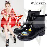 girls ankle low cut fashion rainboot unique design durable cheap rain shoes