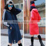 Women Fashion Long Sleeve Midi Length Black Casual Autumn Hoodie Dress thumbnail-1