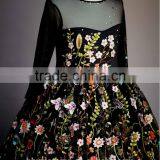 2017 New Party Embroidery Dresses Floral Flare Flower Embroidered Dresses For Girls thumbnail-5