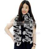 CX-S-55F New Latest Design Real Rex Rabbit Fur Winter Poncho Shawl Scarf thumbnail-3
