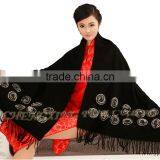 CX-B-P-36G Lady's Fashion Acrylic Scarf/Pashmina Scarf/Pashmina Shawl With Fur Flower thumbnail-5