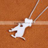 Unique Design Brass Cubic Zirconia Black&White Cat Heart Shape Pendant Couple Necklace thumbnail-4