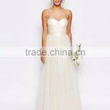 Lvory Romantic Appliques Lace Wedding Dresses A Line Bridal Grown Tulle Maxi Dress Bandeau Sleeveless thumbnail-4