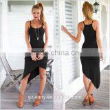 Sexy Women Cami Active Basic Black Asymmetrical Slim Fit Tube Top Dress thumbnail-2
