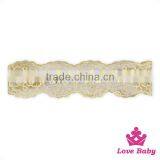 Lovely Baby Girl Knit Lace Flower Hair Accessories Skinny Elastic Pony Bridal Wedding Boho Headband thumbnail-2