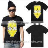 Wholesale Unisex Soft Cotton Black T-shirt Printing thumbnail-1