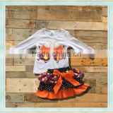 Newest Fall Sets Girls plastic easter eggs embroidery top and tutu skirt easter bunny costume