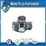 Made in Taiwan Standard Heavy Duty Three or Four Prong Tee Nuts With Internal Thread thumbnail-1