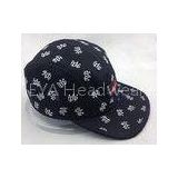 Full Printing Flat Brim 5 Panel Camp Hat Cap with Woven Label