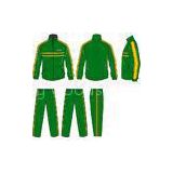 OEM Green / Yellow Fiber Team Training Tracksuits Sportswear Opened/Zipped Pants Pocket