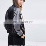 Wholesale Custom Satin Embroidered Bomber Jacket for Women thumbnail-3