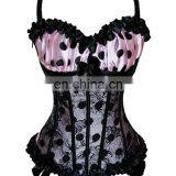 Classic Wholesale Front Three Bows and Lace Corset With Straps and Dots Printing Corset thumbnail-3