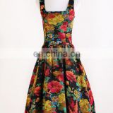 indie design floral linen fabric boho style ladies dress stock