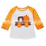 Baby Boys Girls Tshirts Pumpkin Lantern Clothes Long Sleeve Dot Letter Car Cotton Tops Orange Ruffles Kids Newborn T-Shirt