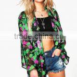 Bright Tropic Print Women Kimono