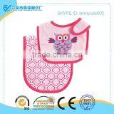 Hot sale! 100% cotton multi styles plain baby bibs with owl embroidered