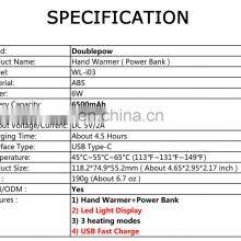 Wholesale Hand Warmer 6500mah Power Bank Portable Pocket Rechargeable Silicone Hand Warmer for Christmas Gifts thumbnail-2