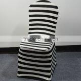 Black/white Stripe Chair Cover Spandex Cheap thumbnail-1