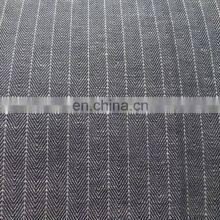 Cotton and Linen Twill Yarn-dyed Linen Striped Striped Fabric Fishbone Grain Blazer Fabric thumbnail-4
