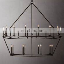 Modern Luxury Dining Large Glass Gold 19TH C. ENGLISH OPENWORK Two-Tier Round Chandelier For Living Room Bedroom thumbnail-4