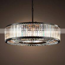 Modern Round Crystal Ceiling Luxury Metal WELLES Round Chandelier Hanging Hotel Living Room Restaurant Lighting Home Decor thumbnail-5
