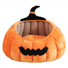 Meow Love Halloween Pumpkin Nest Cat dog Waterproof Winter Warm Pet Calming Bed