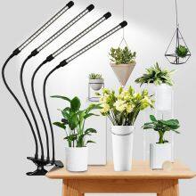 LED Grow Light Full Spectrum Clip Plant Growing Lamp With Red Blue LEDs for Indoor Plants 10-Level Dimmable Auto On Off Timing