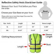 USA Wholesale Green or Yellow High Visibility Reflective Vest Safety Vest With Pockets Big Size For Traffic Construction Security Guard Biking thumbnail-2