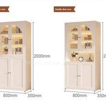 Customizable Metal Arched Office Storage Cabinet, Dust-proof Document Bookcase With Reeded Glass for Professional Workspace thumbnail-3